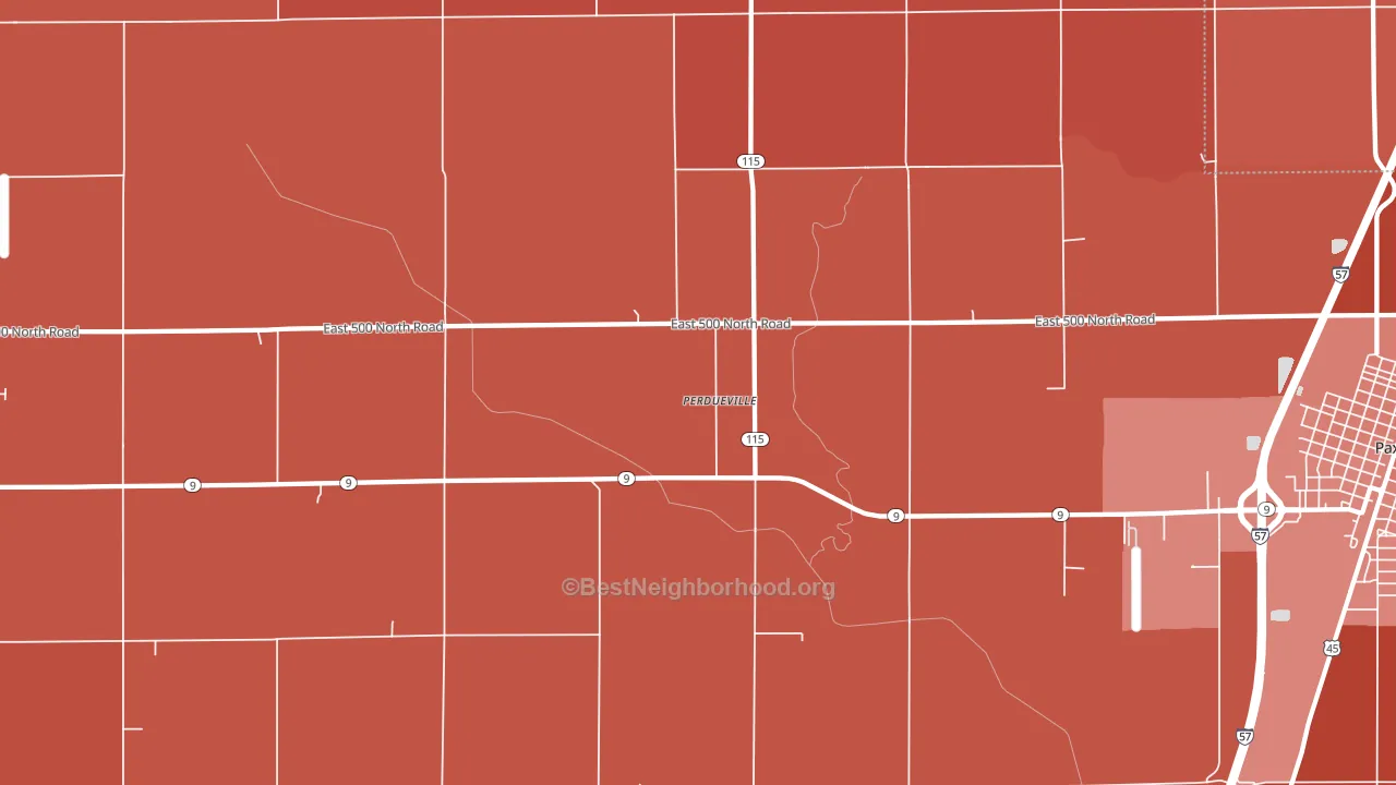 Perdueville, IL block-group political-lean map