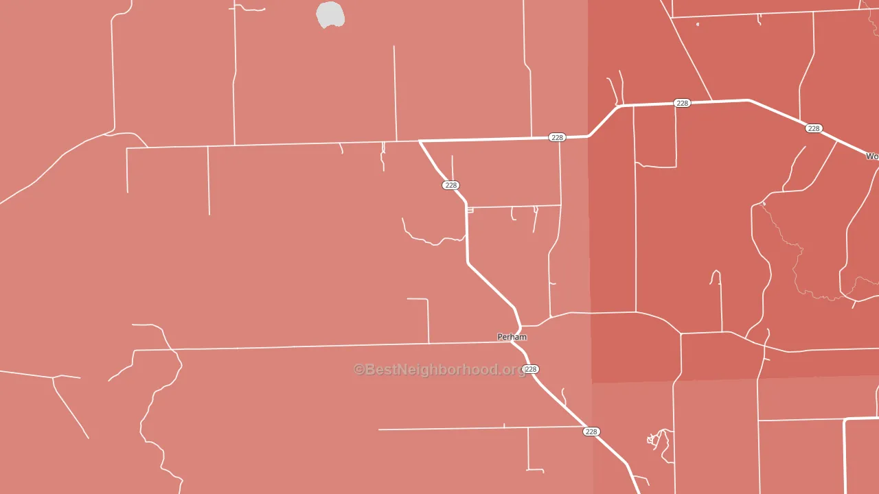 Perham, ME block-group political-lean map