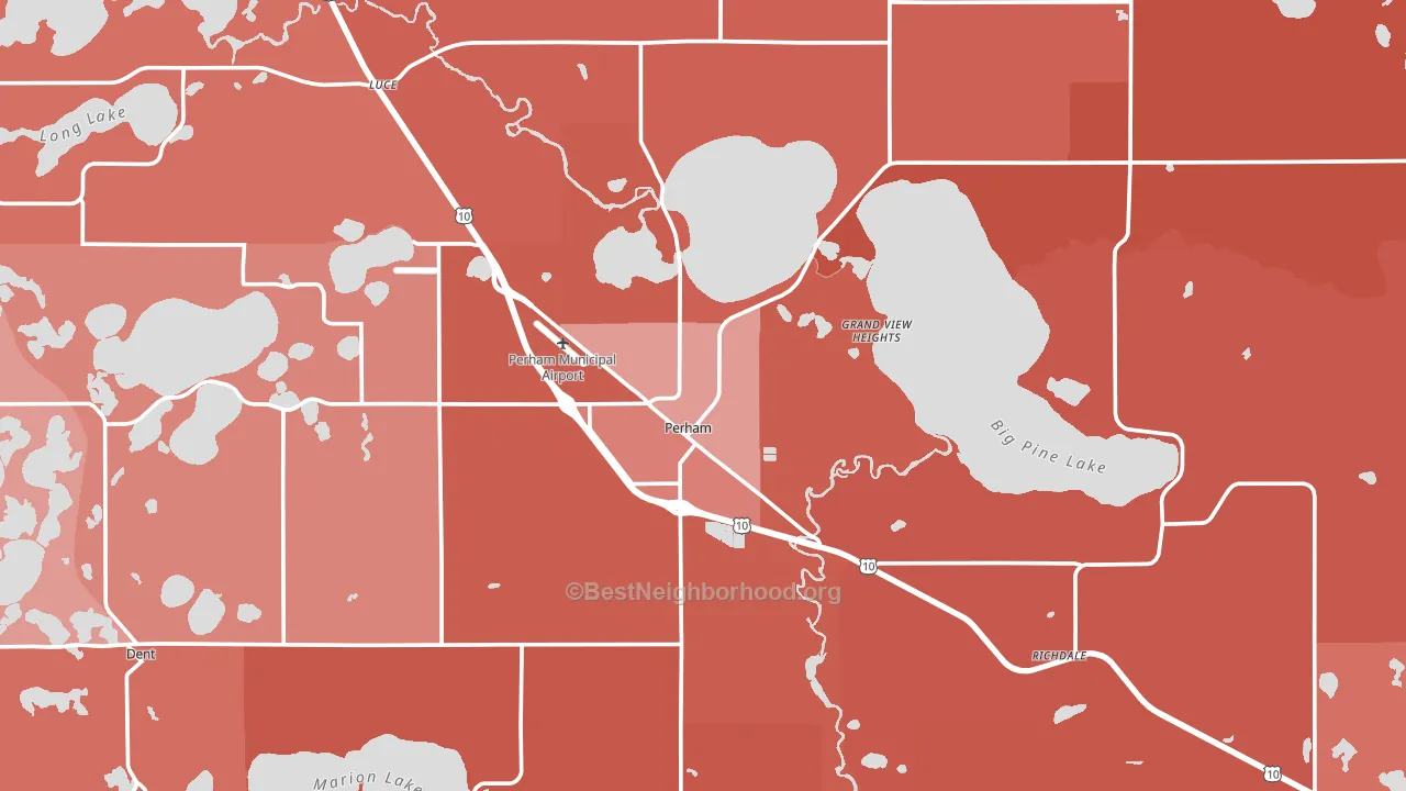 Perham, MN block-group political-lean map