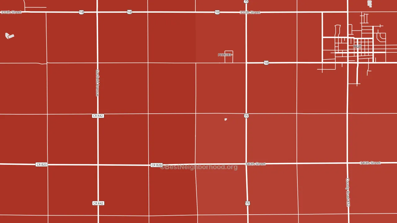 Perkins, IA block-group political-lean map