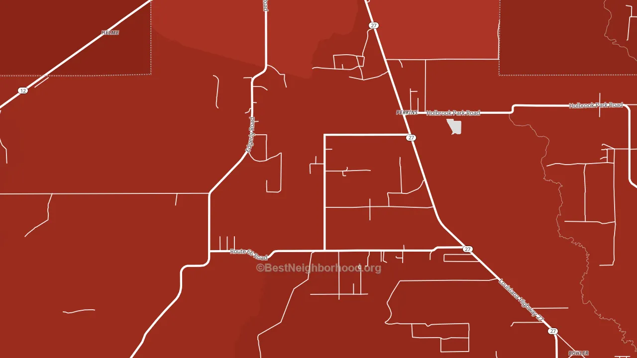 Perkins, LA block-group political-lean map