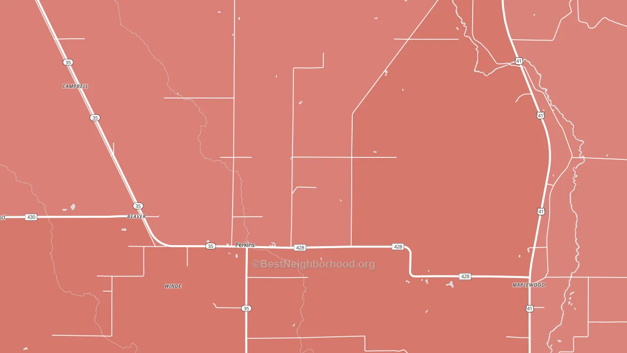 Perkins, MI block-group political-lean map