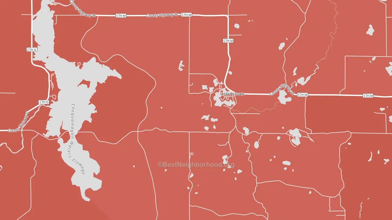 Perkinstown, WI block-group political-lean map