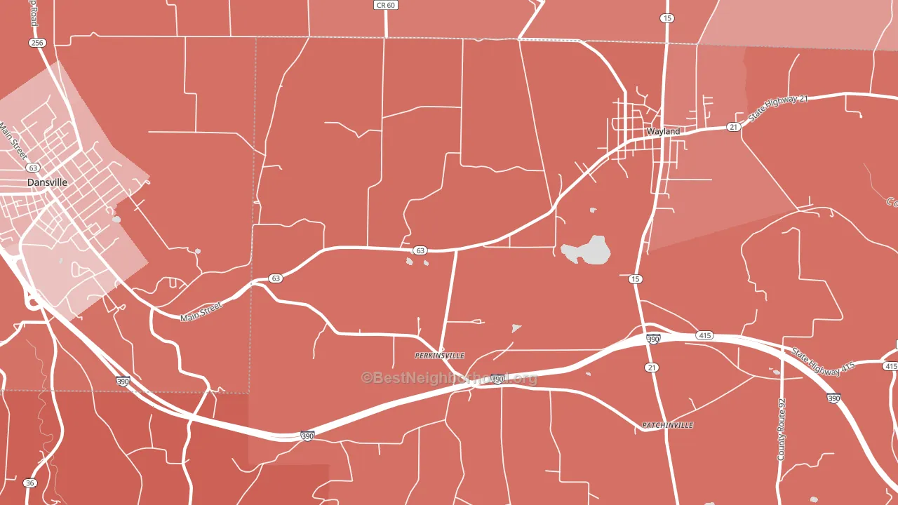 Perkinsville, NY block-group political-lean map