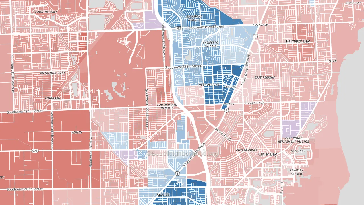 Perrine, FL block-group political-lean map