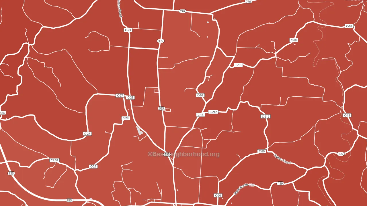 Perry Addition, OH block-group political-lean map