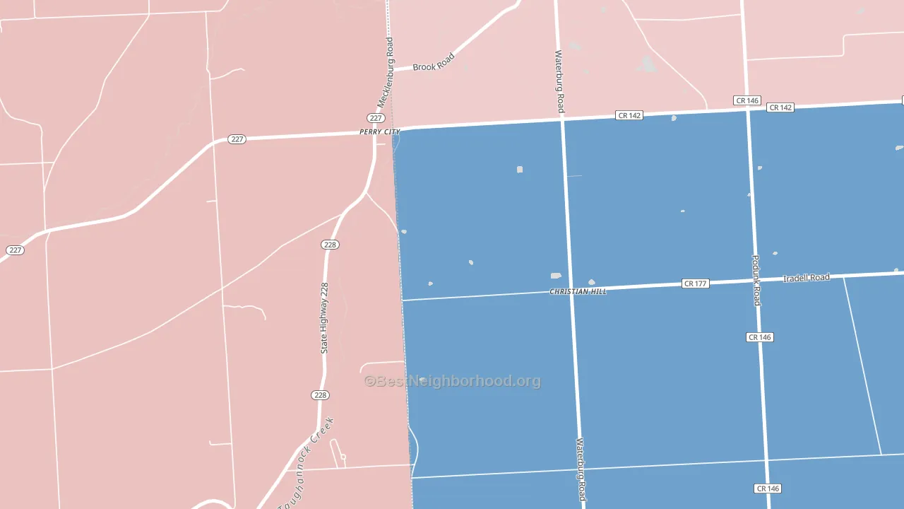 Perry City, NY block-group political-lean map