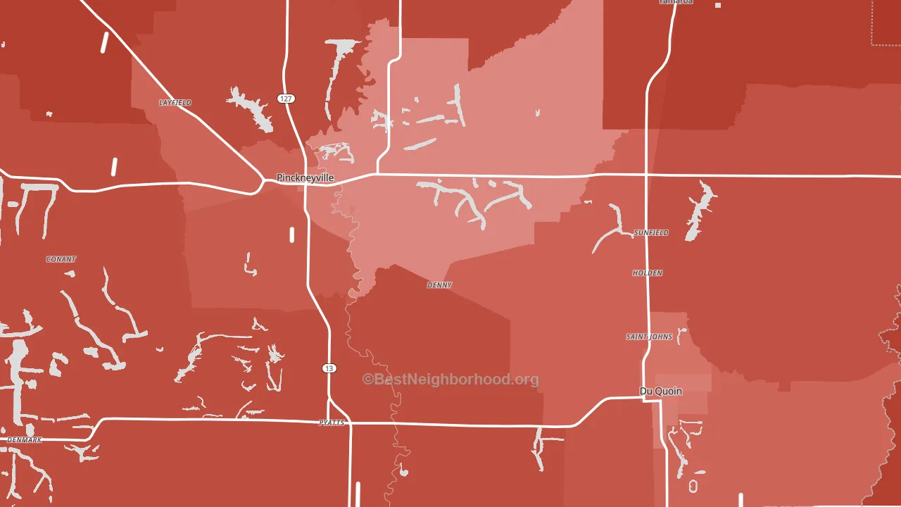 Perry County, IL block-group political-lean map