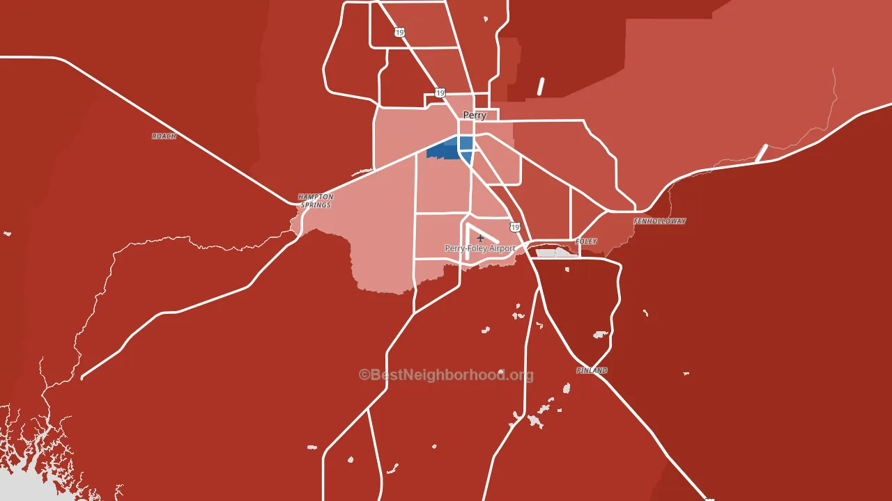 Perry, FL block-group political-lean map