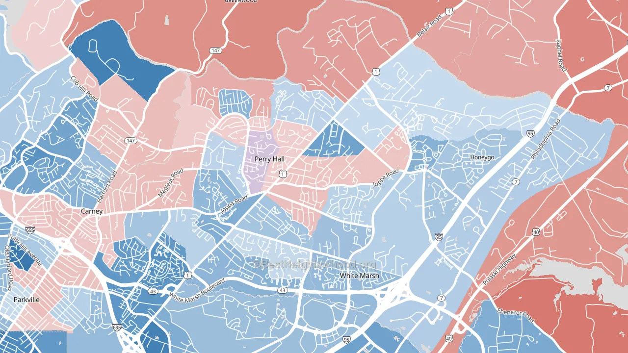 Perry Hall, MD block-group political-lean map