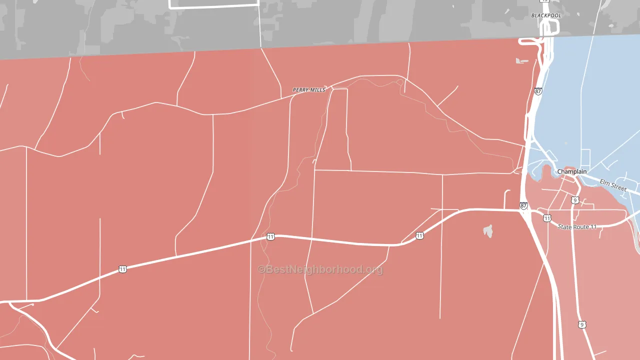 Perry Mills, NY block-group political-lean map