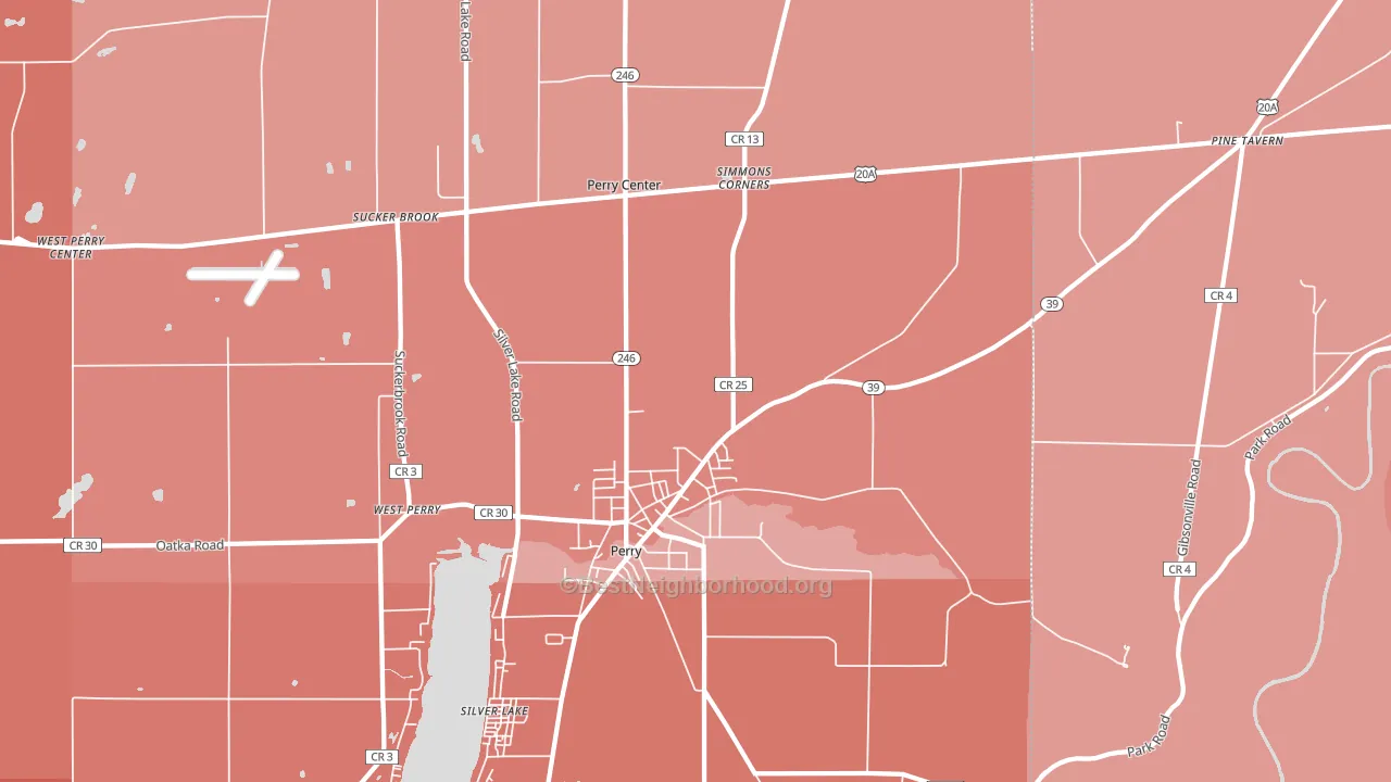 Perry, NY block-group political-lean map