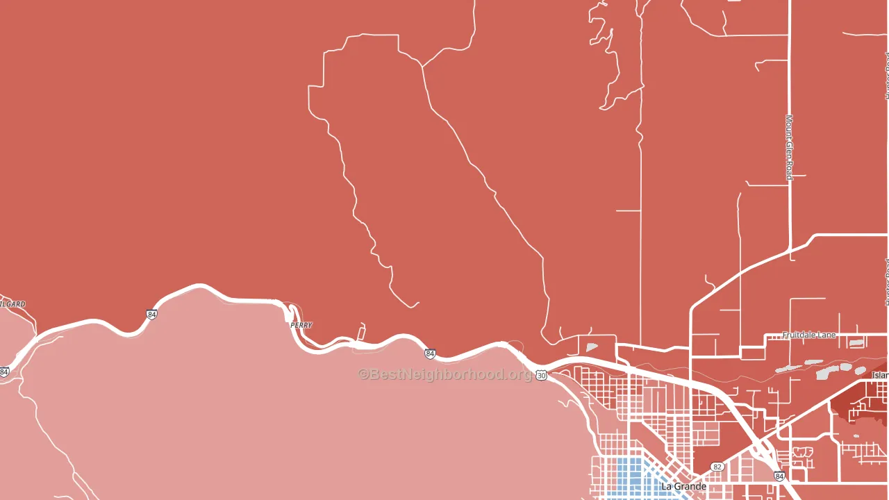 Perry, OR block-group political-lean map
