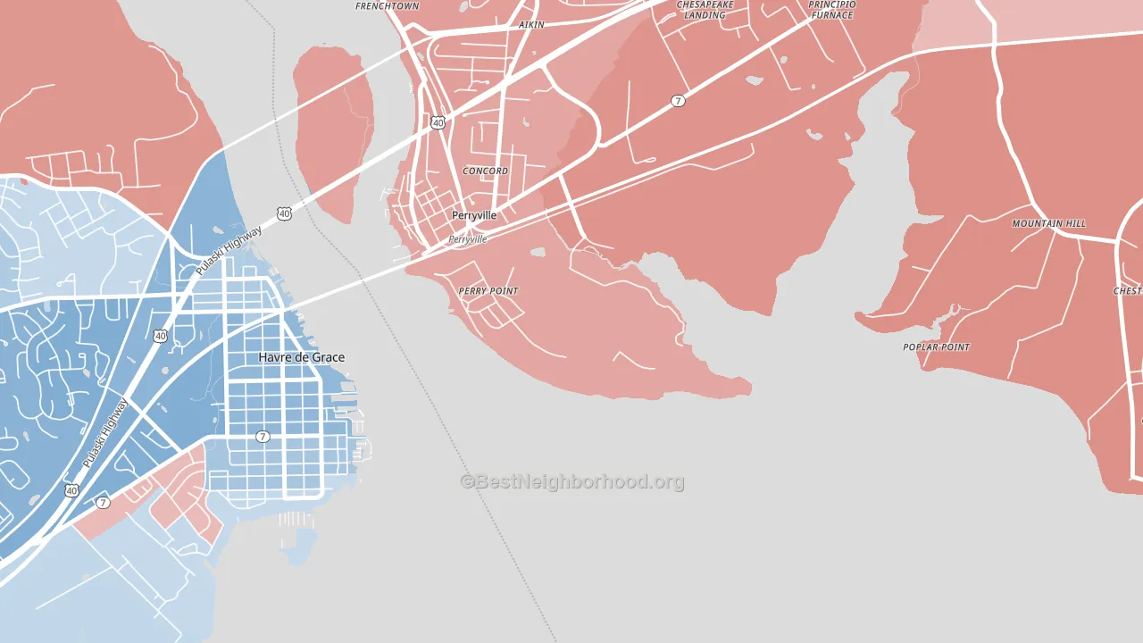 Perry Point, MD block-group political-lean map