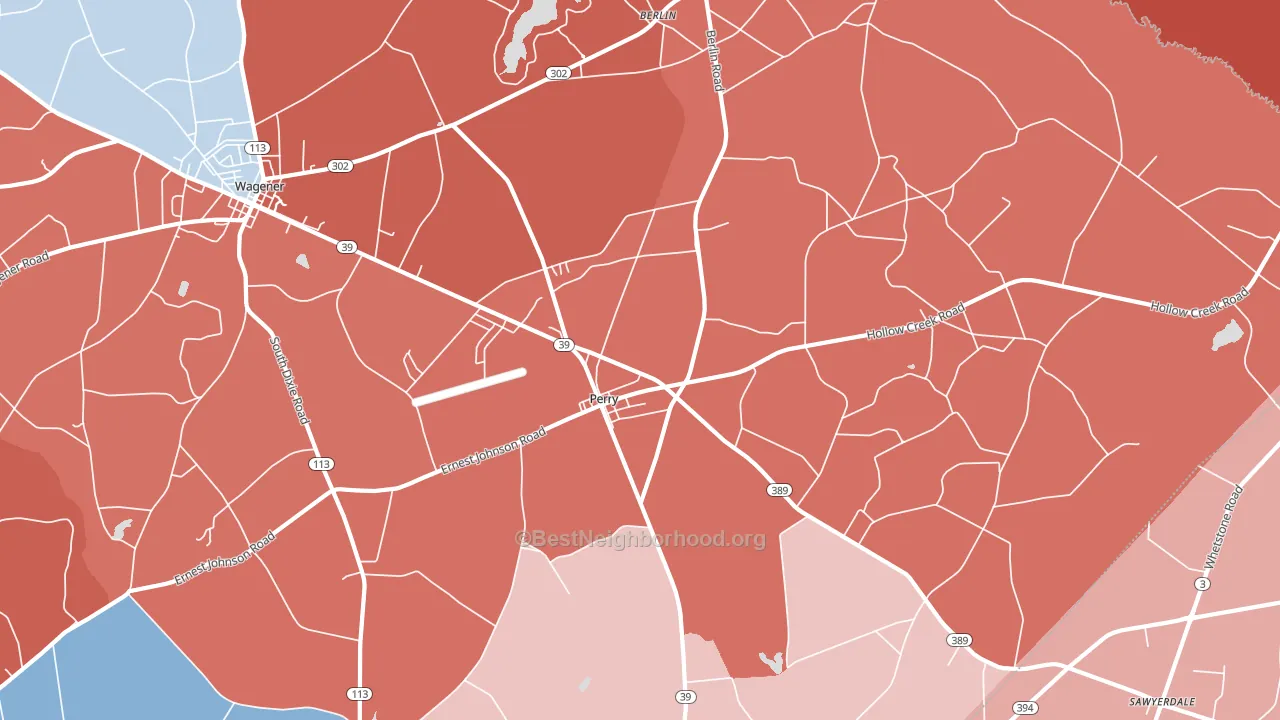 Perry, SC block-group political-lean map