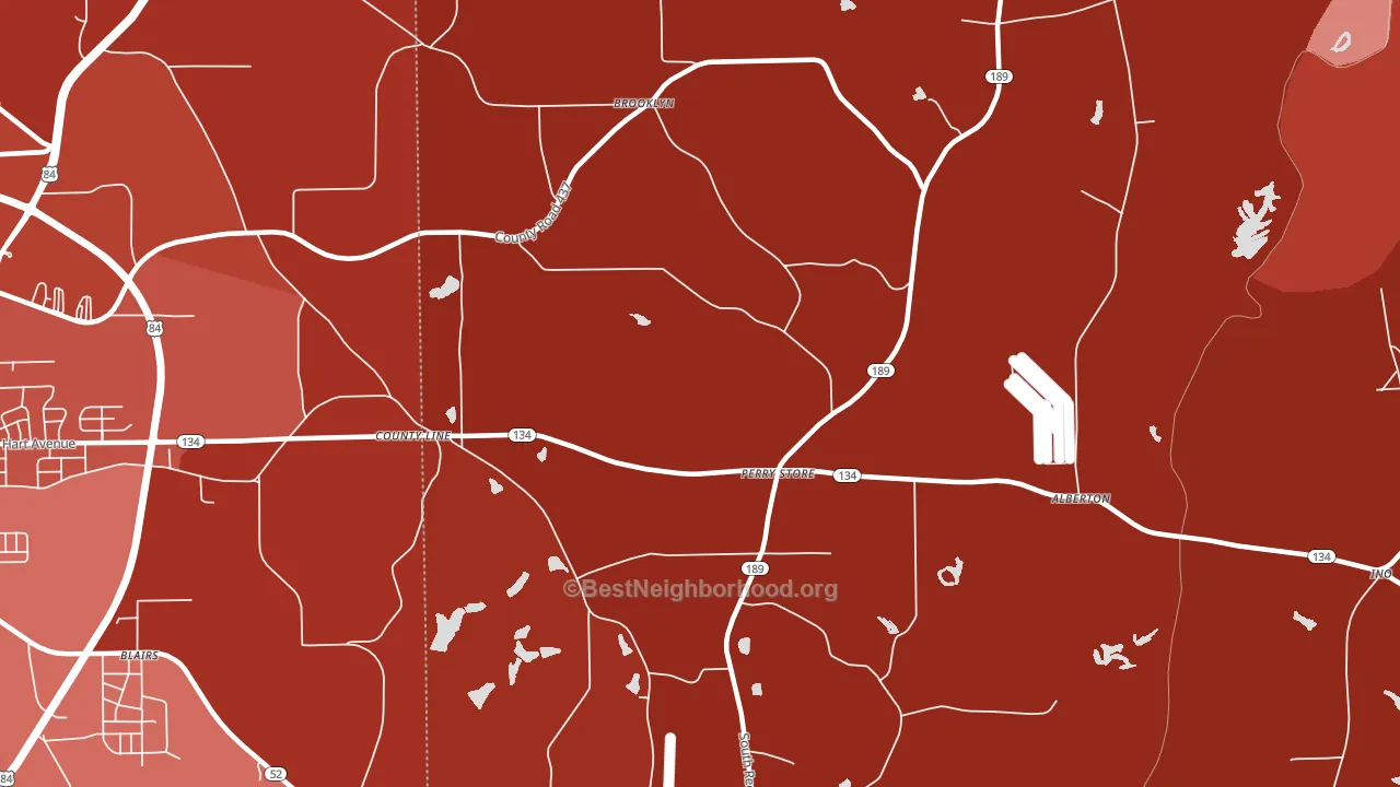 Perry Store, AL block-group political-lean map