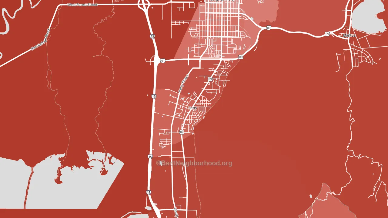 Perry, UT block-group political-lean map