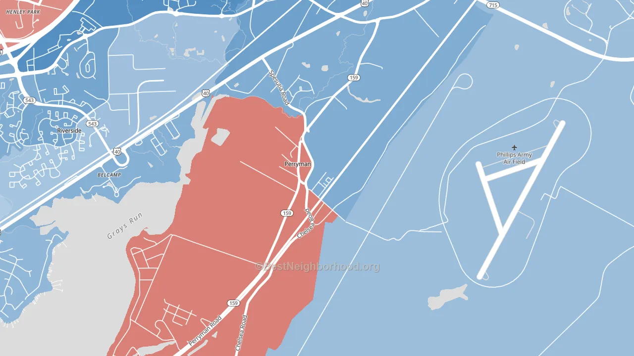 Perryman, MD block-group political-lean map