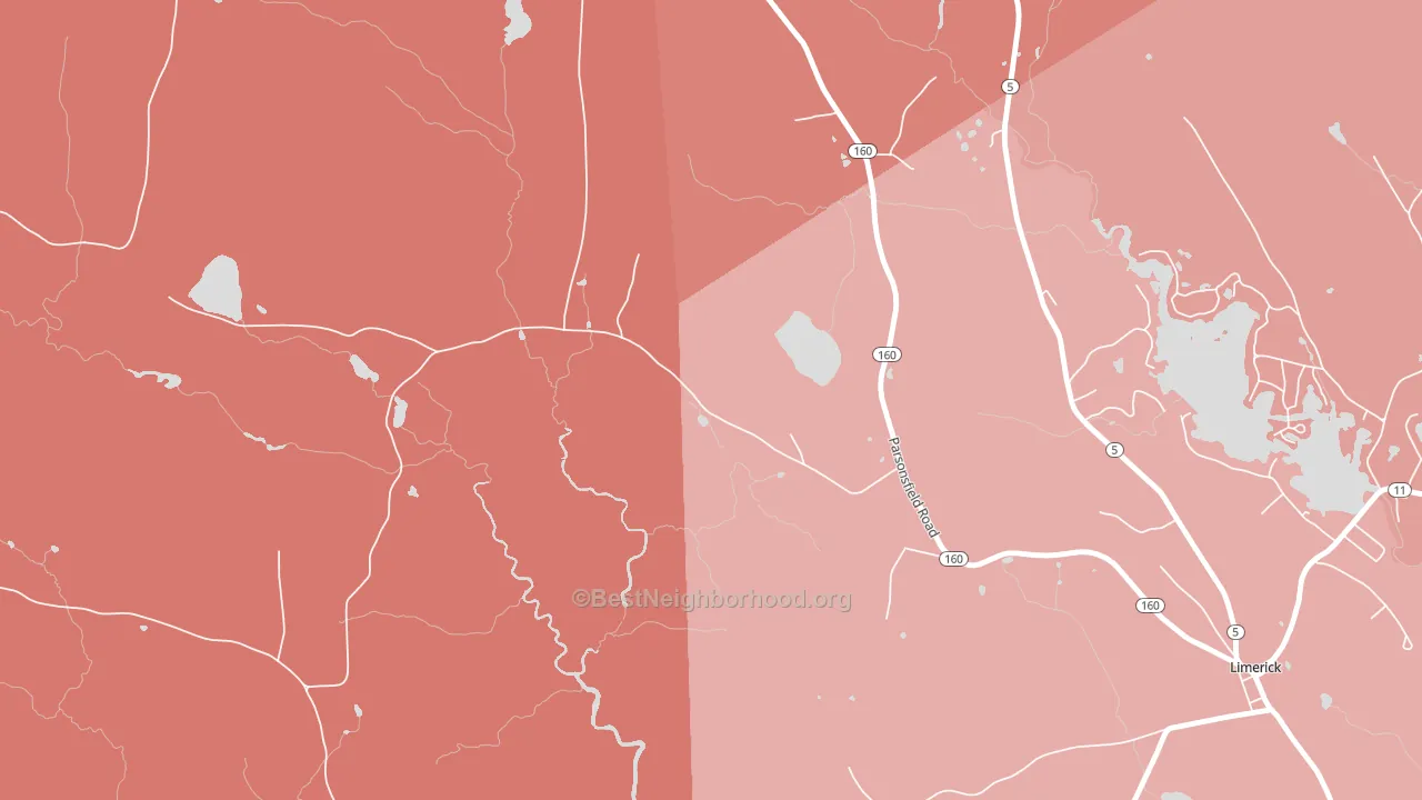Perrys Corner, ME block-group political-lean map