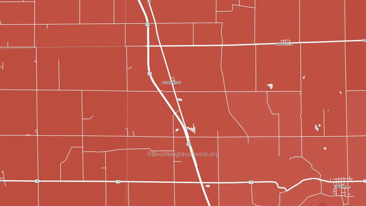 Perrysburg, IN block-group political-lean map