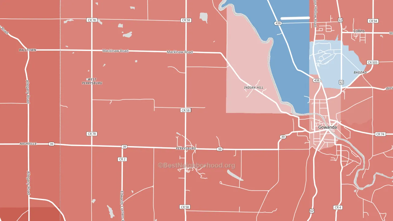 Perrysburg, NY block-group political-lean map