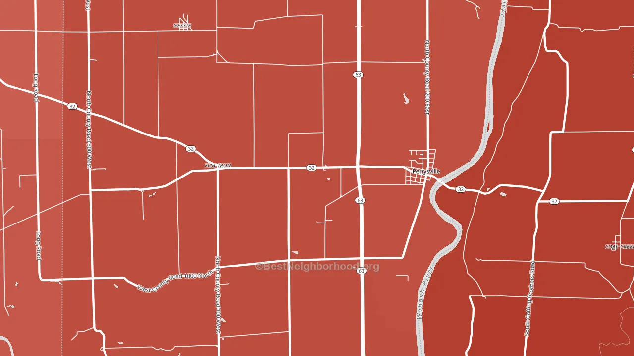 Perrysville, IN block-group political-lean map