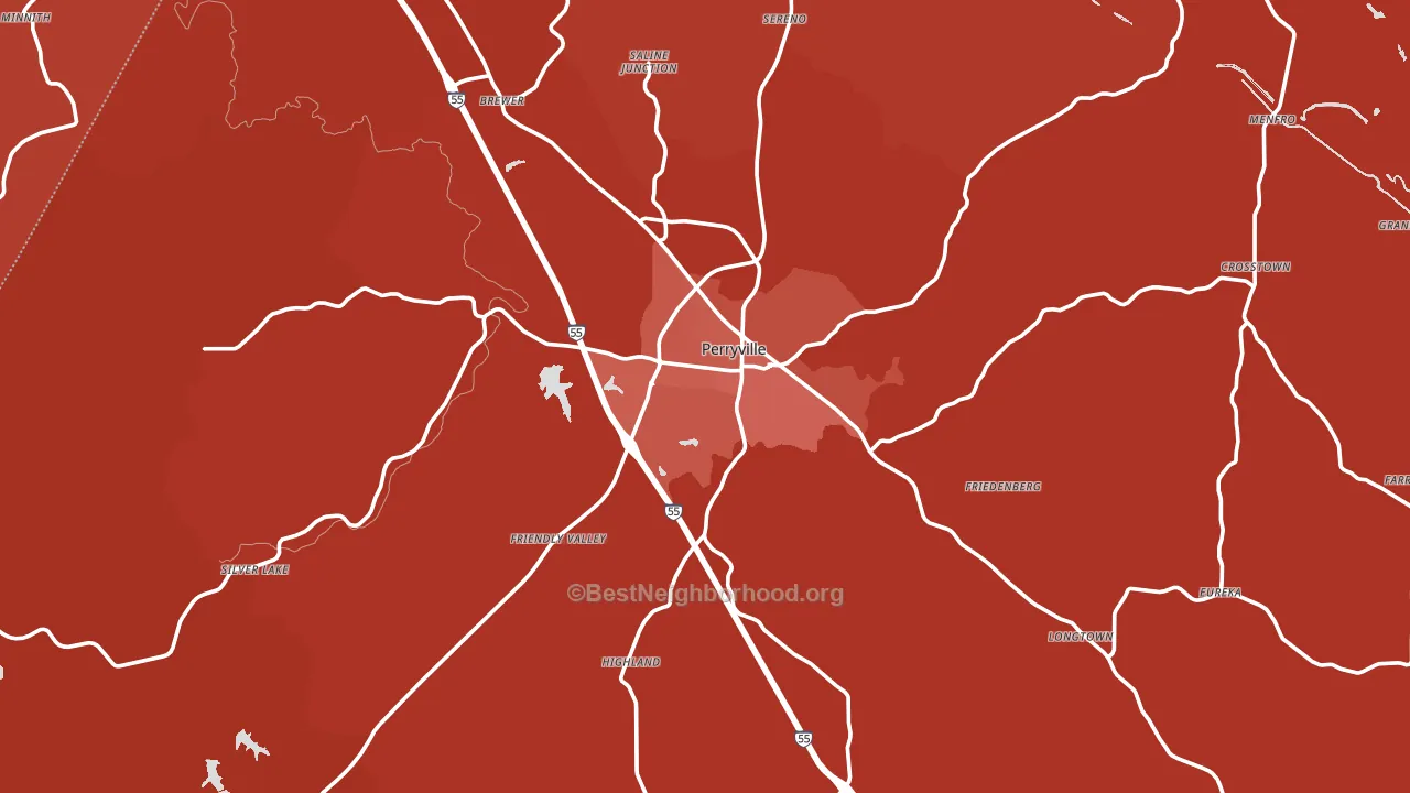 Perryville, MO block-group political-lean map