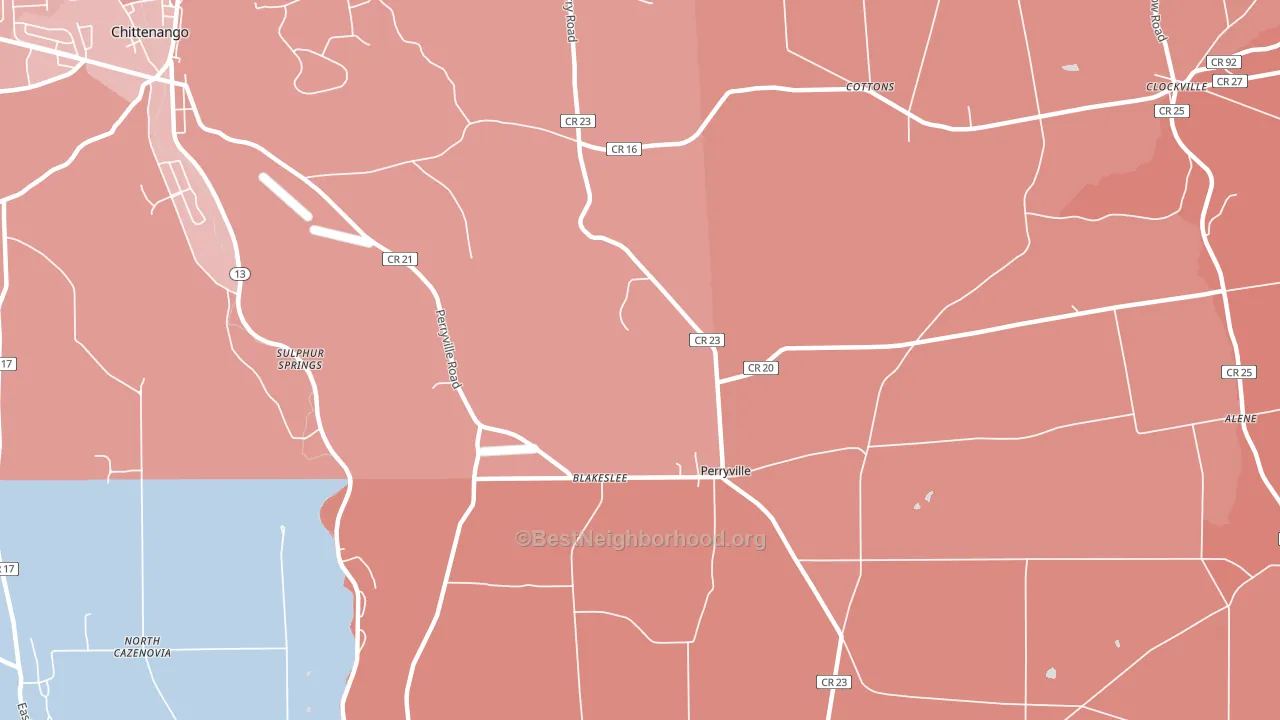 Perryville, NY block-group political-lean map