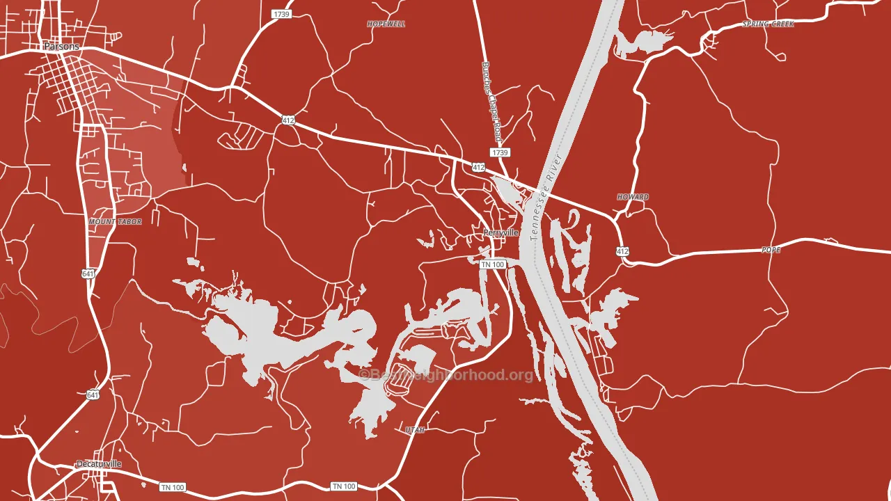 Perryville, TN block-group political-lean map