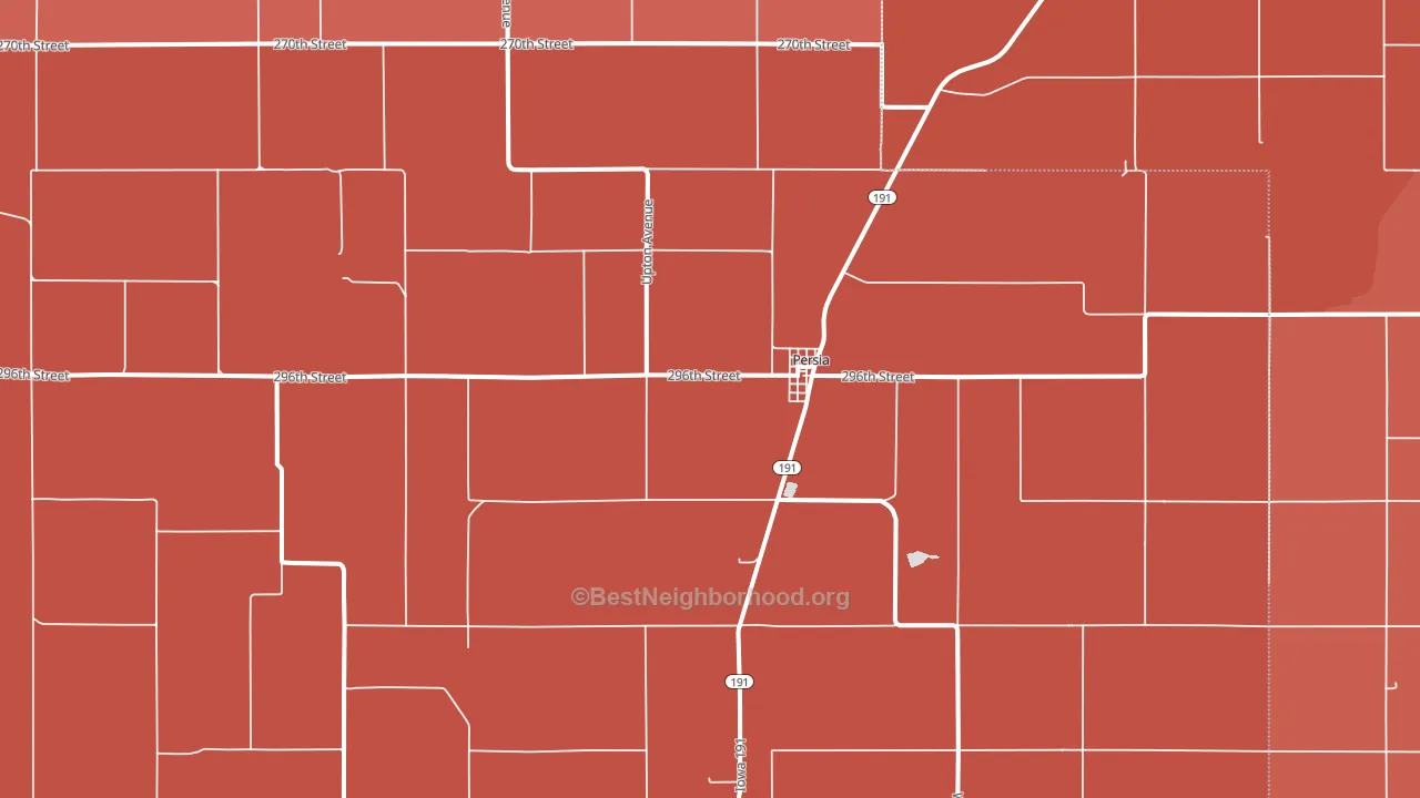 Persia, IA block-group political-lean map