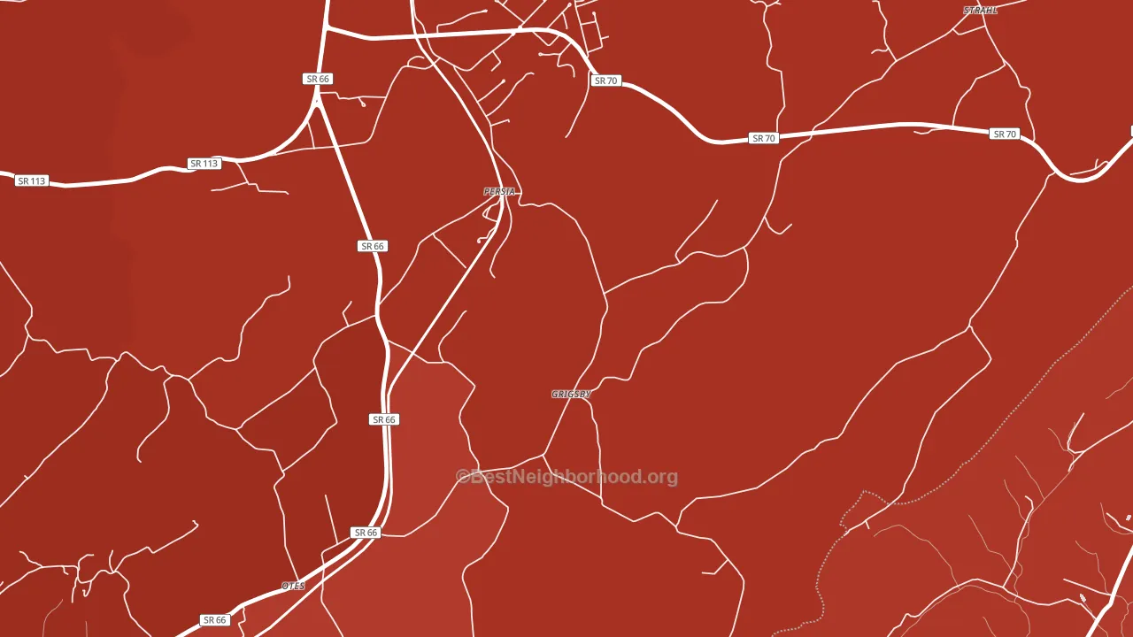 Persia, TN block-group political-lean map