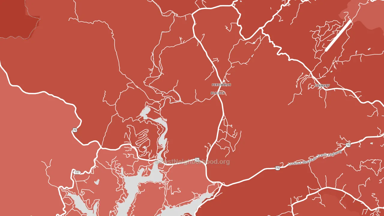Persimmon, GA block-group political-lean map