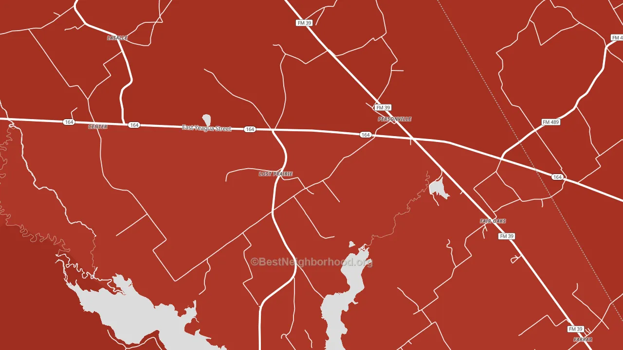 Personville, TX block-group political-lean map