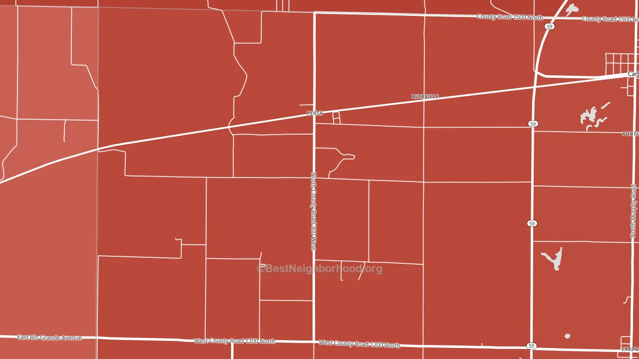 Perth, IN block-group political-lean map