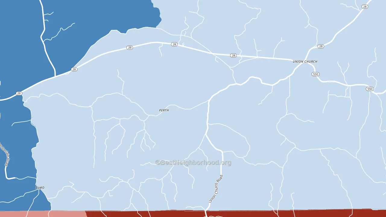 Perth, MS block-group political-lean map