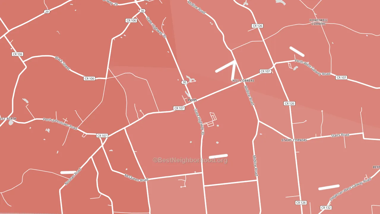 Perth, NY block-group political-lean map