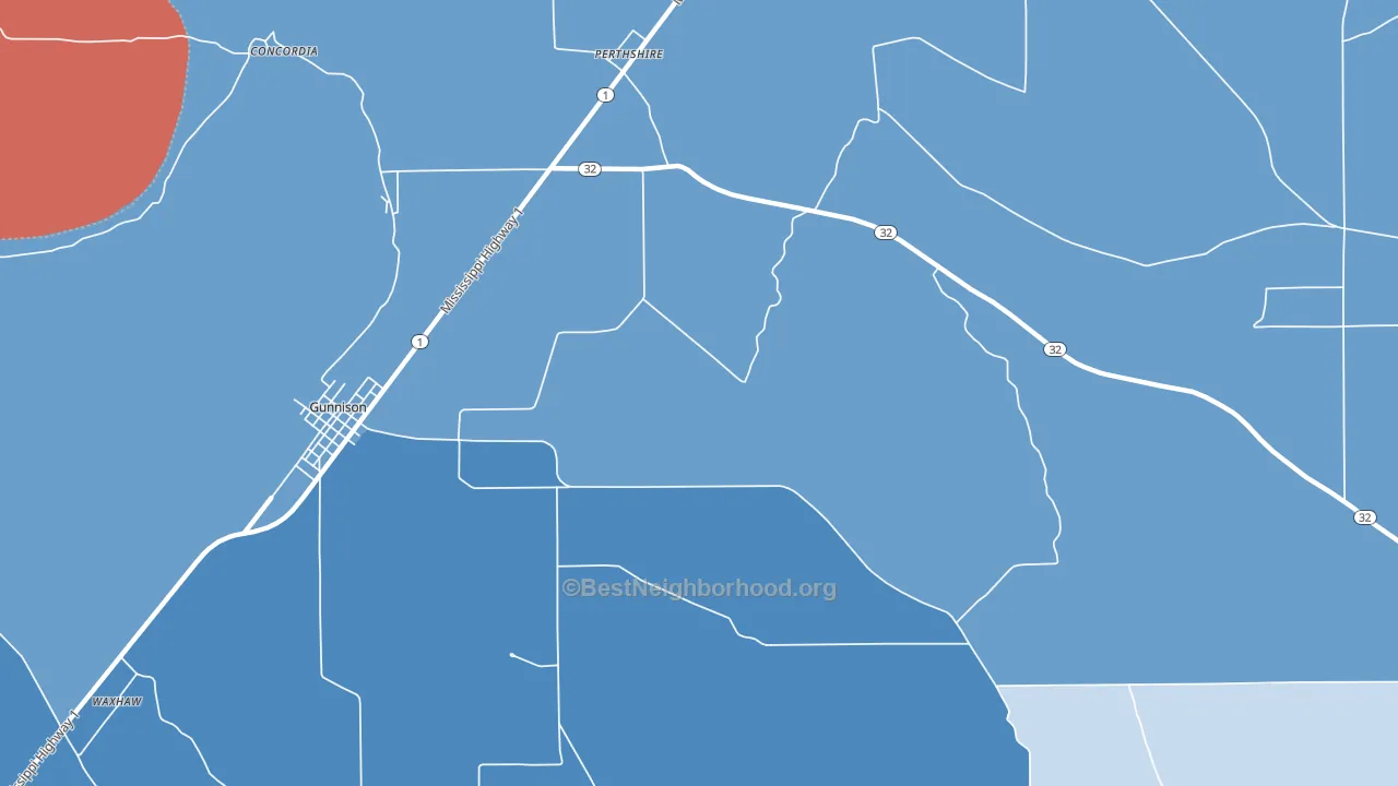 Perthshire, MS block-group political-lean map