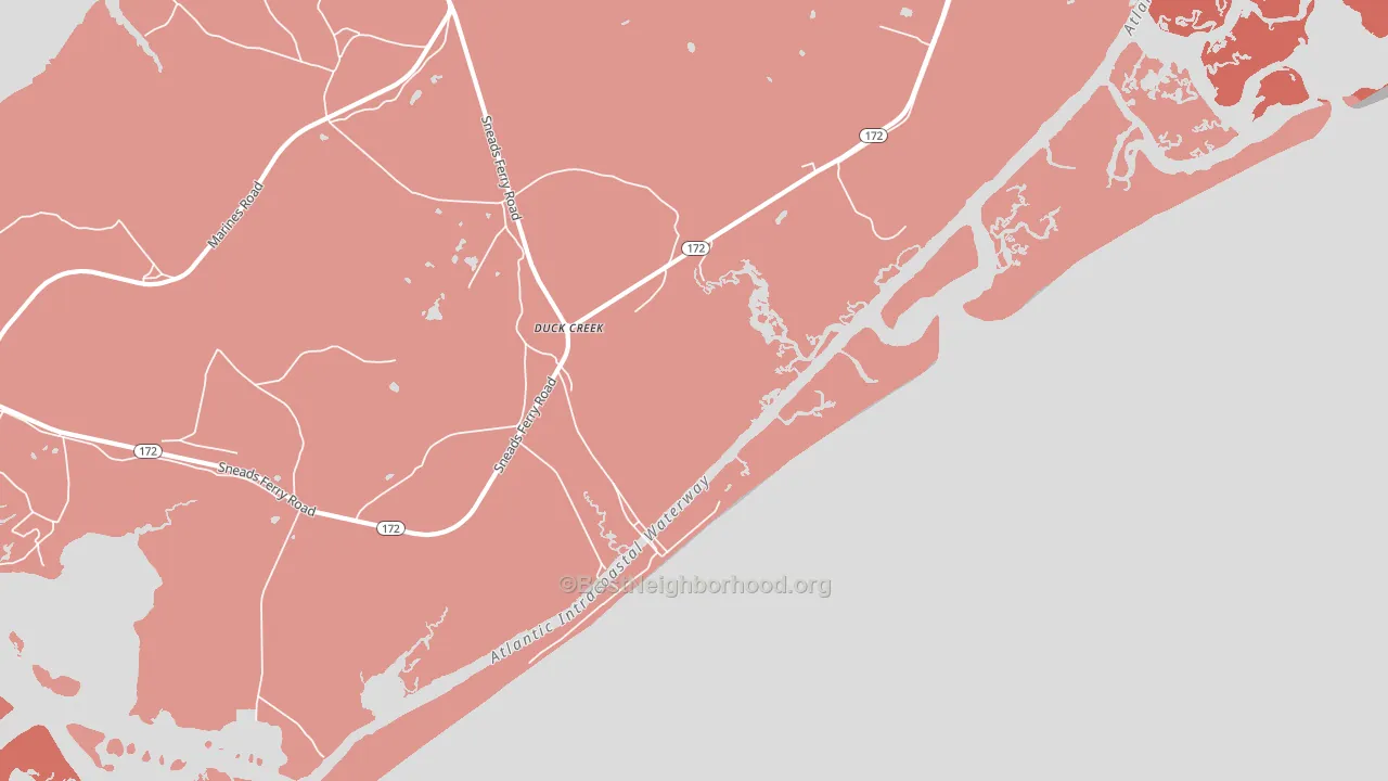 Peru, NC block-group political-lean map