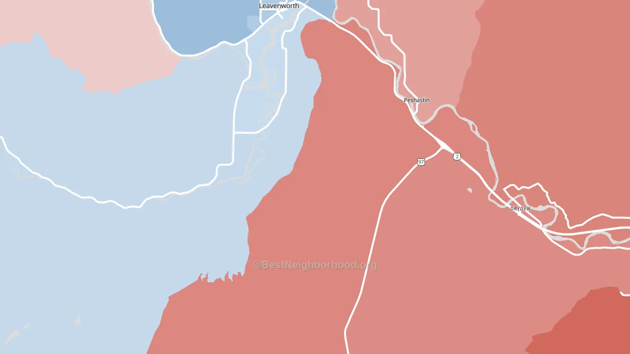Peshastin, WA block-group political-lean map