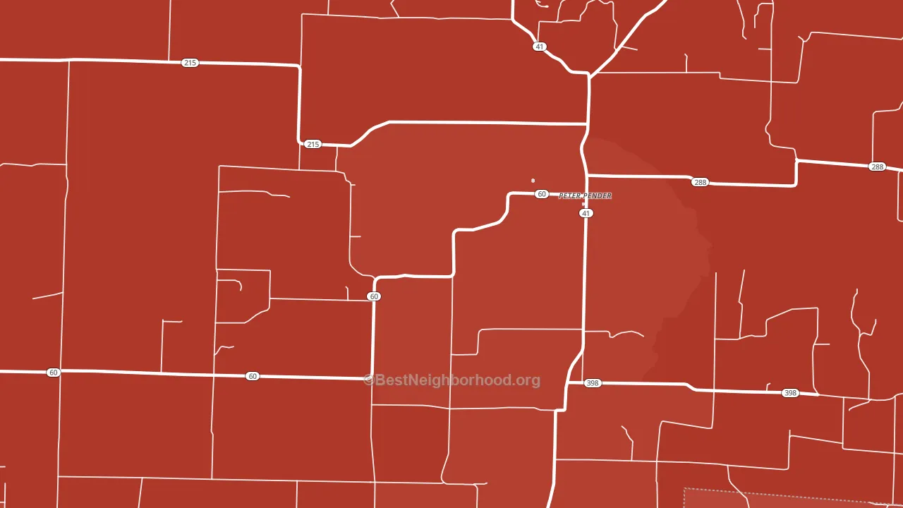 Peterpender, AR block-group political-lean map