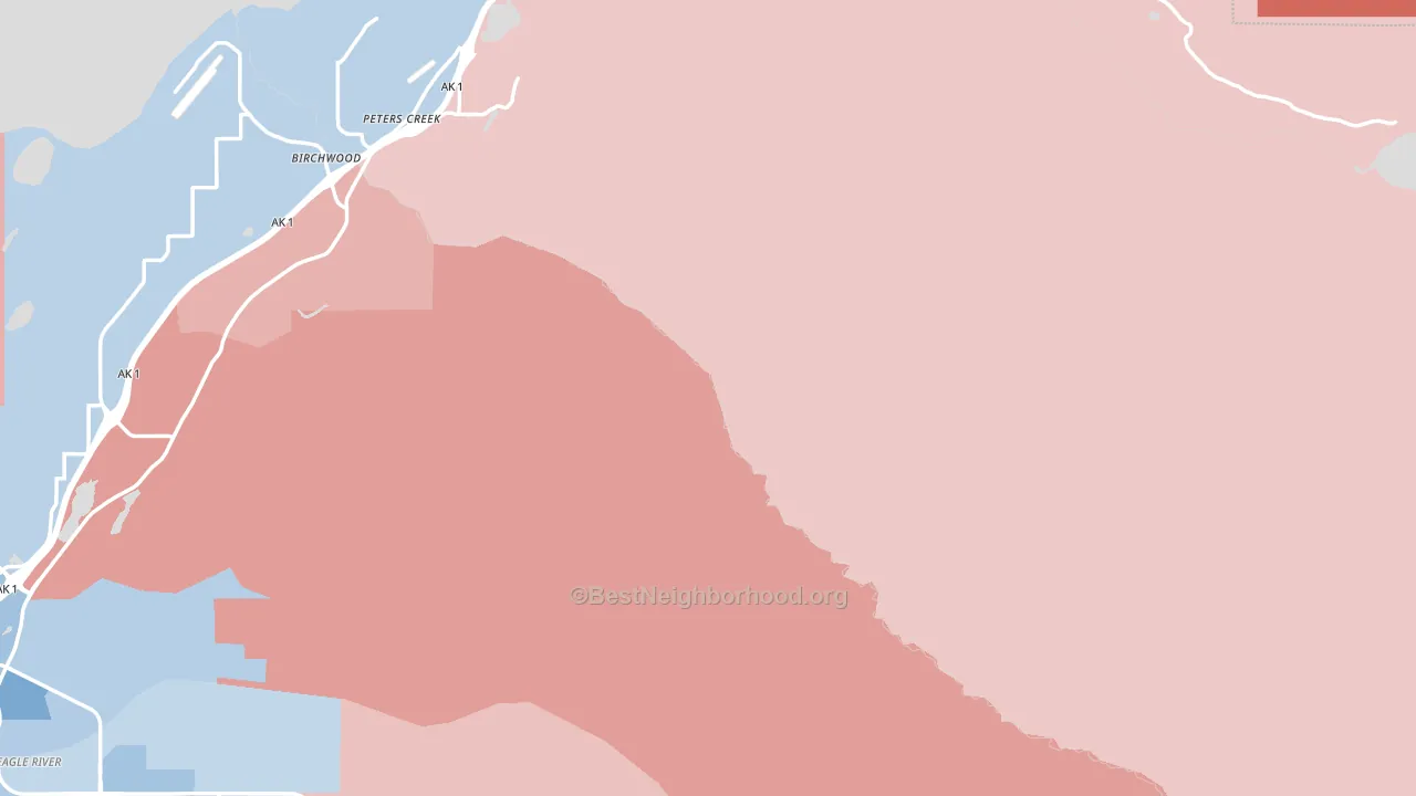 Peters Creek, AK block-group political-lean map