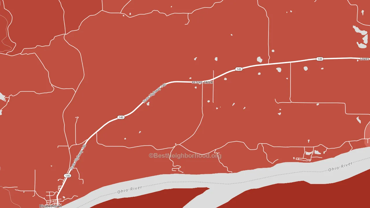 Peters Creek, IL block-group political-lean map