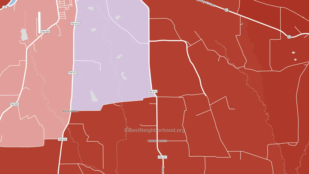 Peters Prairie, TX block-group political-lean map