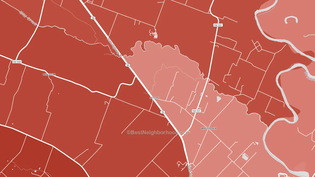 Peters, TX block-group political-lean map