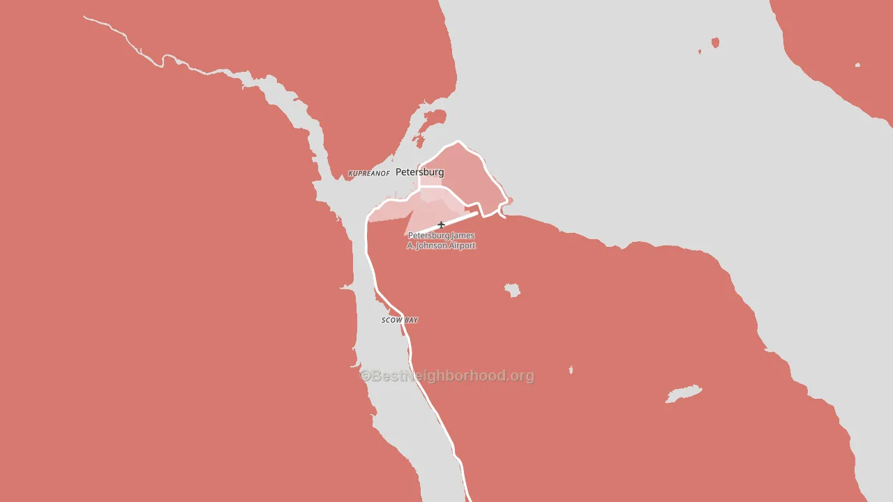 Petersburg, AK block-group political-lean map