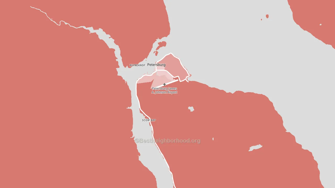 Petersburg Census Area, AK block-group political-lean map