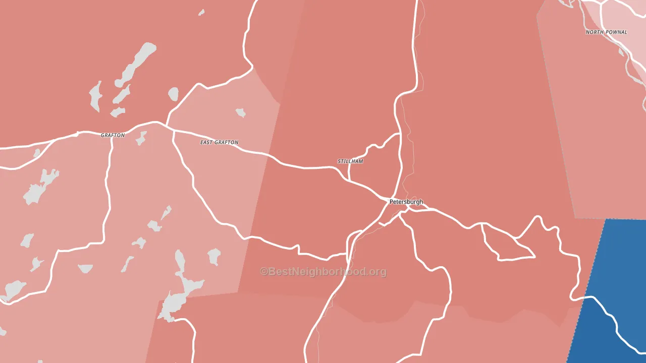 Petersburg, NY block-group political-lean map