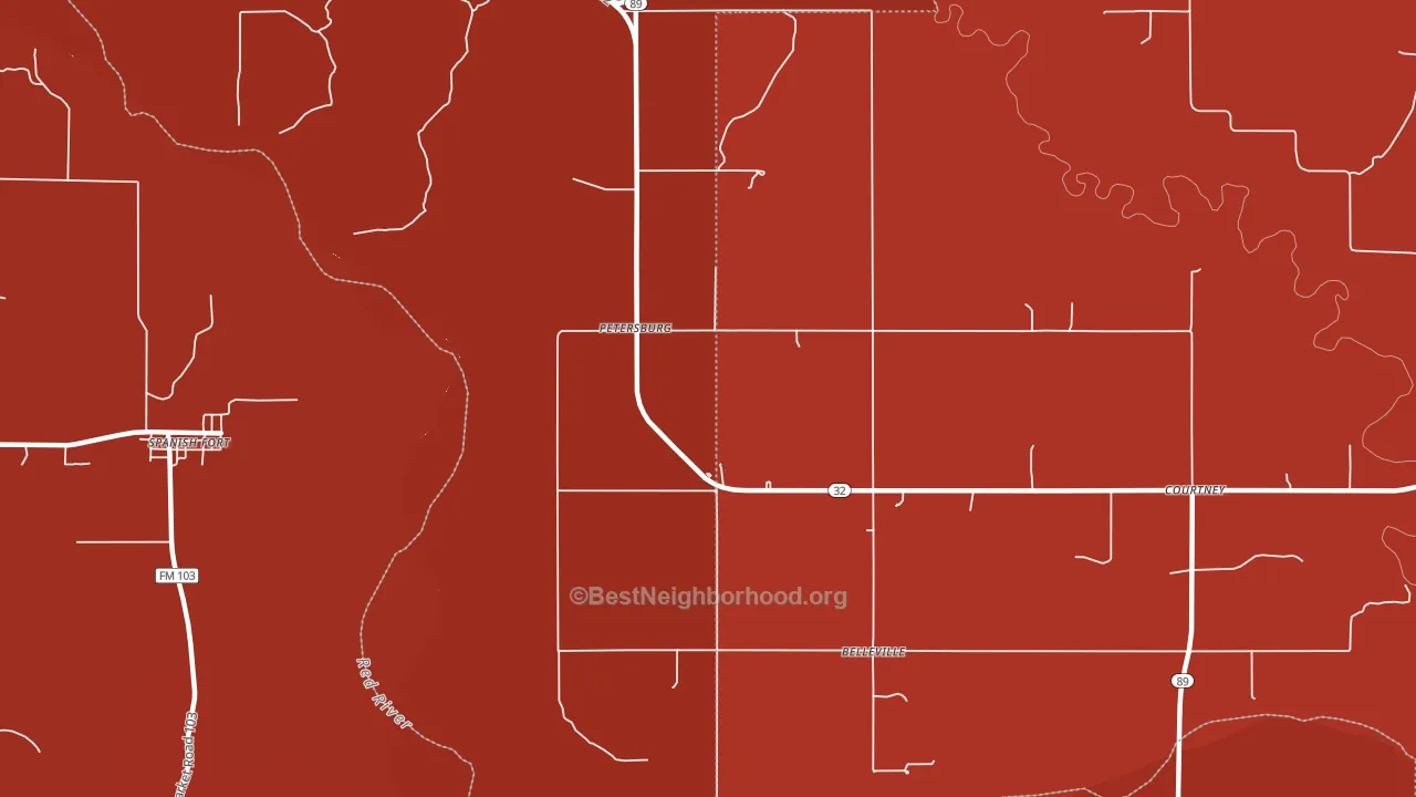 Petersburg, OK block-group political-lean map