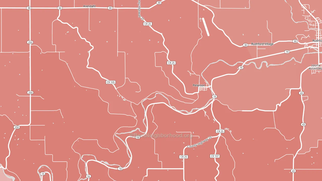 Peterson, MN block-group political-lean map