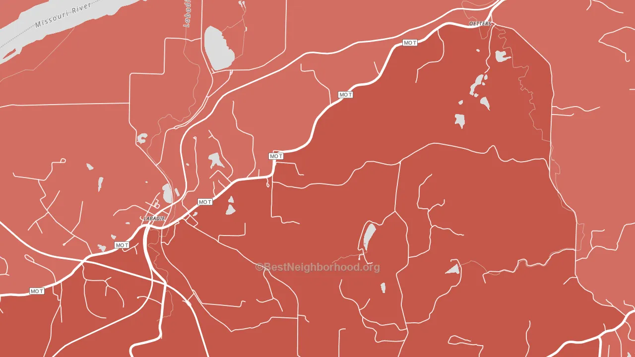 Petersville, MO block-group political-lean map
